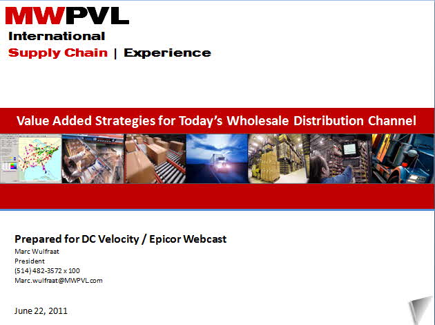 Value Added Strategies for Today's Whiolesale Distribtuion Channel