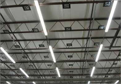 Sky-Trax Optical Markers Mounted in the Ceiling of the Warehouse (photo courtesy of Sky-Trax)